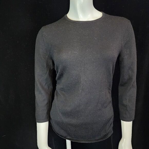 Banana Republic Black Extra Fine Italian Merino Wool Sweater (S) - Picture 2 of 5